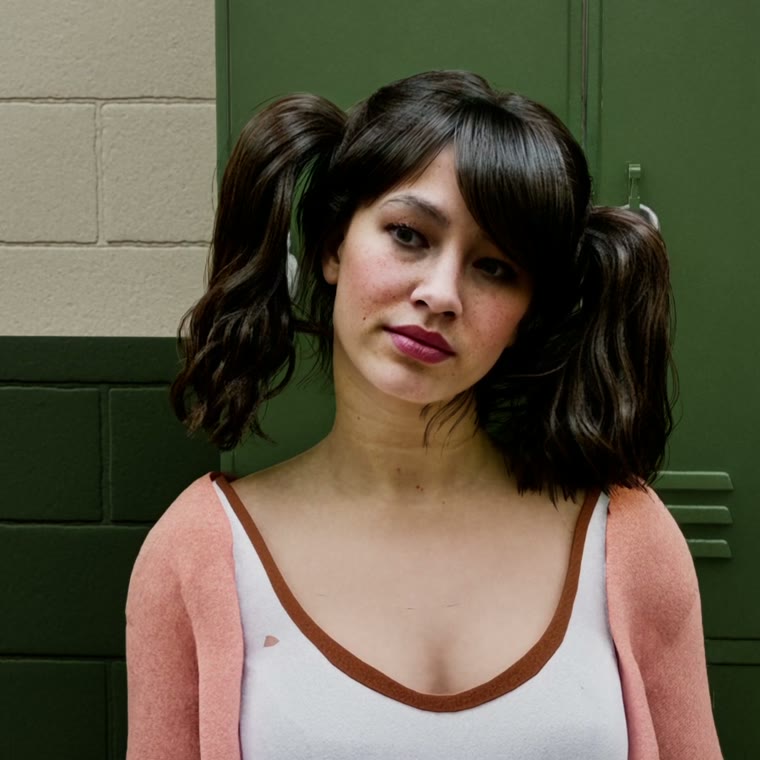 A held, composed face during questioning